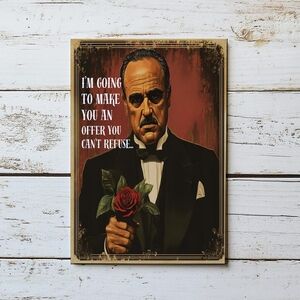 Classic Movie Poster with Red Rose